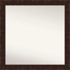 76.2 × 76.2 cm Non-Beveled William Mottled Bronze Narrow Bathroom Wall Mirror -: Modern Square Design, Polystyrene Frame