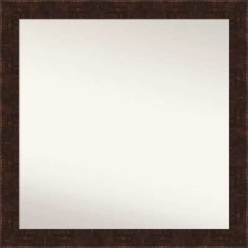76.2 × 76.2 cm Non-Beveled William Mottled Bronze Narrow Bathroom Wall Mirror -: Modern Square Design, Polystyrene Frame