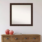 76.2 × 76.2 cm Non-Beveled William Mottled Bronze Narrow Square Bathroom Wall Mirror