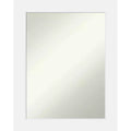 58.4 × 73.7 cm Non-Beveled Corvino White Wood Wall Mirror -: Modern Rectangle, Includes Mounting Hardware