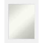 58.4 × 73.7 cm Non-Beveled Corvino White Wood Wall Mirror -: Modern Rectangle, Includes Mounting Hardware