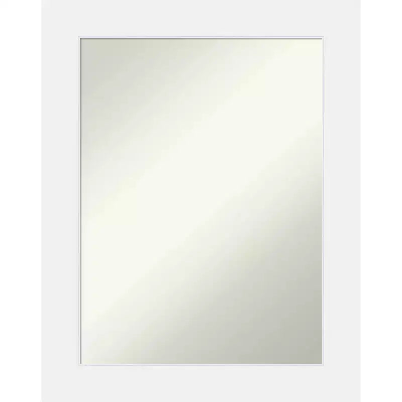58.4 × 73.7 cm Non-Beveled Corvino White Wood Wall Mirror -: Modern Rectangle, Includes Mounting Hardware