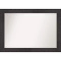106.7 × 76.2 cm Non-Beveled Rustic Plank Espresso Wall Mirror