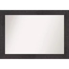 106.7 × 76.2 cm Non-Beveled Rustic Plank Espresso Wall Mirror