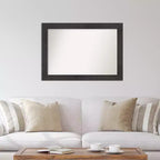 106.7 × 76.2 cm Non-Beveled Rustic Plank Espresso Wall Mirror