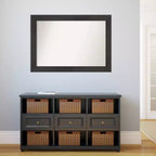 106.7 × 76.2 cm Non-Beveled Rustic Plank Espresso Wall Mirror