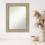 61.0 × 76.2 cm Non-Beveled Trellis Silver Wood Wall Mirror
