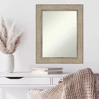 61.0 × 76.2 cm Non-Beveled Trellis Silver Wood Wall Mirror