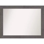 111.8 × 83.8 cm Non-Beveled Rustic Plank Gray Bathroom Wall Mirror -: Polystyrene Frame, Wall Mounted