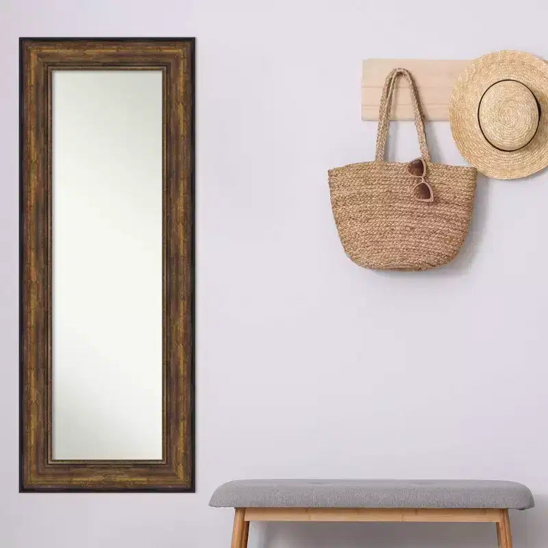 55.9 × 142.2 cm Non-Beveled Ballroom Bronze Full-Length Over-the-Door Mirror
