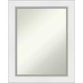 61.0 × 76.2 cm Non-Beveled Eva White Silver Wall Mirror -: Modern Rectangular Decor, Includes Mounting Hardware
