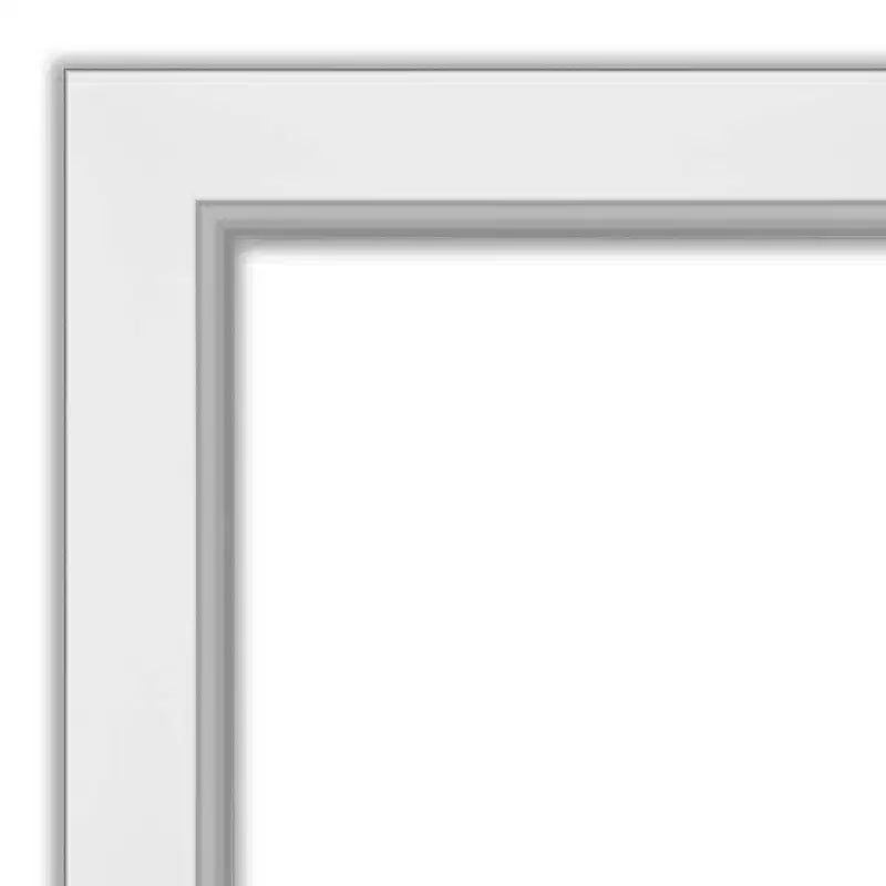 61.0 × 76.2 cm Non-Beveled Eva White Silver Wall Mirror – Modern Rectangular