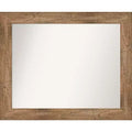 86.4 × 71.1 cm Non-Beveled Owl Brown Wood Wall Mirror -: Modern Style, Rectangular, Includes Mount Hardware