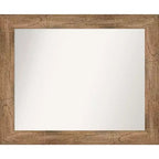 86.4 × 71.1 cm Non-Beveled Owl Brown Wood Wall Mirror -: Modern Style, Rectangular, Includes Mount Hardware