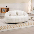 MAYEERTY Divano a sacco Beige Chenille con schienale alto per adulti e bambini da interno ed esterno