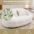 MAYEERTY Divano a sacco Beige Chenille con schienale alto per adulti e bambini da interno ed esterno