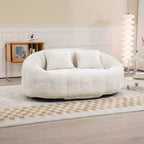 MAYEERTY Divano a sacco Beige Chenille con schienale alto per adulti e bambini da interno ed esterno