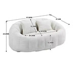 MAYEERTY Divano a sacco Beige Chenille con schienale alto per adulti e bambini da interno ed esterno