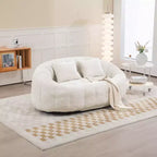 MAYEERTY Divano a sacco Beige Chenille con schienale alto per adulti e bambini da interno ed esterno