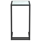 vidaXL Tavolino da salotto marmo bianco Vetro temperato, ferro 50x35x65 cm