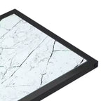 vidaXL Tavolino da salotto marmo bianco Vetro temperato, ferro 50x35x65 cm