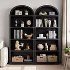 GustoWave Libreria ad arco a 5 ripiani, libreria alta 182 cm, scaffale espositivo da fattoria, nero