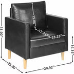 TYBOATLE Sedia Comoda in Lino con Braccioli Rotondi per Soggiorno, Poltrona Relax da Lettura con Schienale Alto per Soggiorno Camera da Letto Sala d'Attesa, Nera