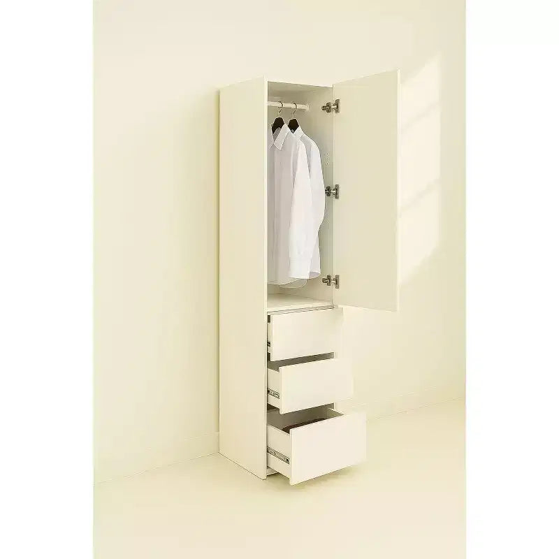 HomeStock 70,9 pollici H x 17,72 pollici L Sistema di armadi in composito di legno bianco per archiviazione universale con contenitori