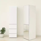 HomeStock 70,9 pollici H x 17,72 pollici L Sistema di armadi in composito di legno bianco per archiviazione universale con contenitori