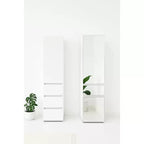 HomeStock 70,9 pollici H x 17,72 pollici L Sistema di armadi in composito di legno bianco per archiviazione universale con contenitori