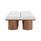 Meridian Furniture, Panca in tessuto bouclé crema Pavilion