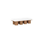 Meridian Furniture, Panca in tessuto bouclé crema Pavilion
