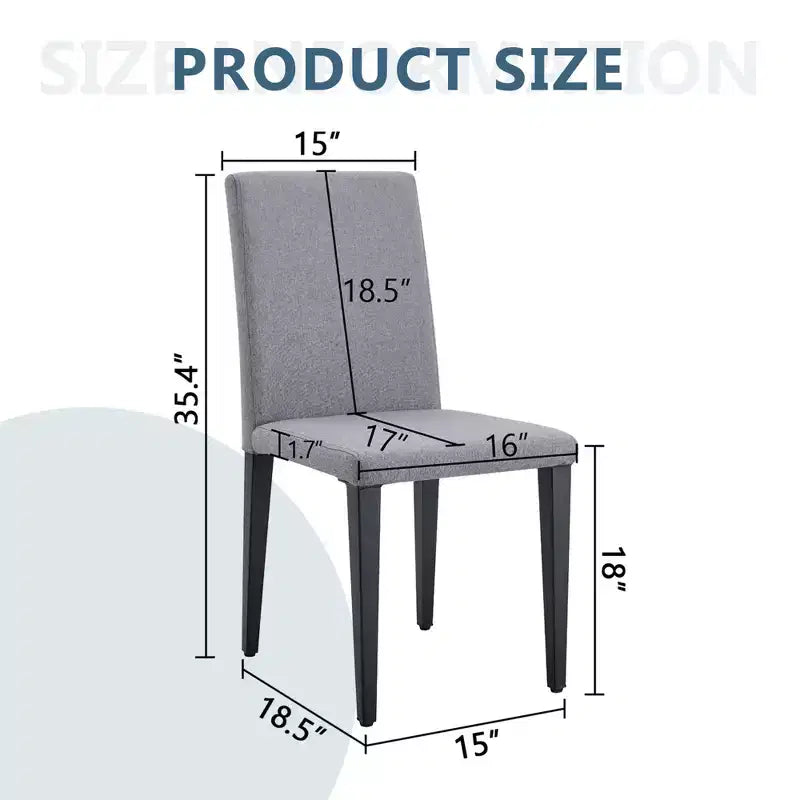 MAYEERTY Set di 4 Sedie da Pranzo in Lino Cotone Grigio Chiaro, Seduta Versatile e Confortevole