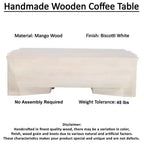 Tavolino da caffè Royal Hampton | 45 Rettangolare in legno di Mango lavorato a mano | Base Asimmetrica Massiccia