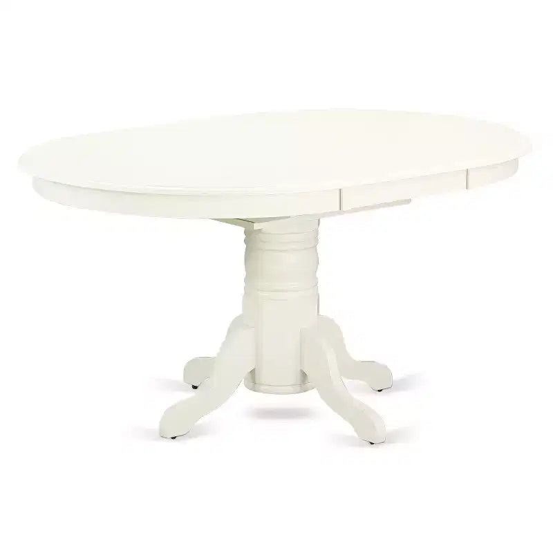 Set da pranzo HomeStock Belmont da 5 pezzi con un tavolo da cucina e 4 sedie da cucina con seduta in legno in lino bianco