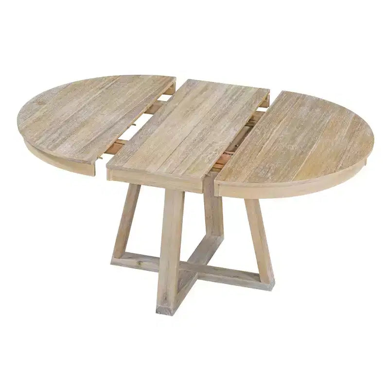 Set da Pranzo Estensibile di 5 Pezzi per 4 Persone, Tavolo Rotondo con Allunga e 4 Sedie Imbottite