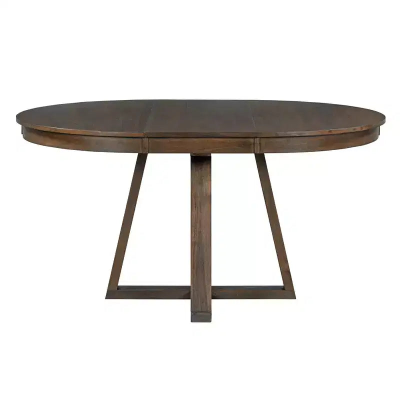 Set da Pranzo Estensibile di 5 Pezzi per 4 Persone, Tavolo Rotondo con Allunga e 4 Sedie Imbottite
