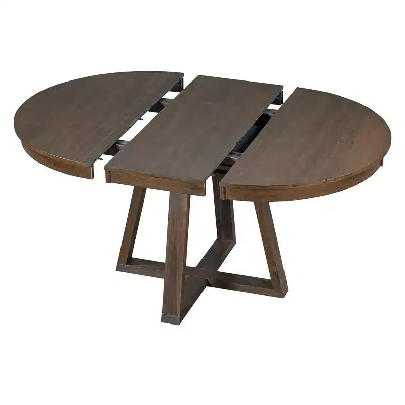 Set da Pranzo Estensibile di 5 Pezzi per 4 Persone, Tavolo Rotondo con Allunga e 4 Sedie Imbottite