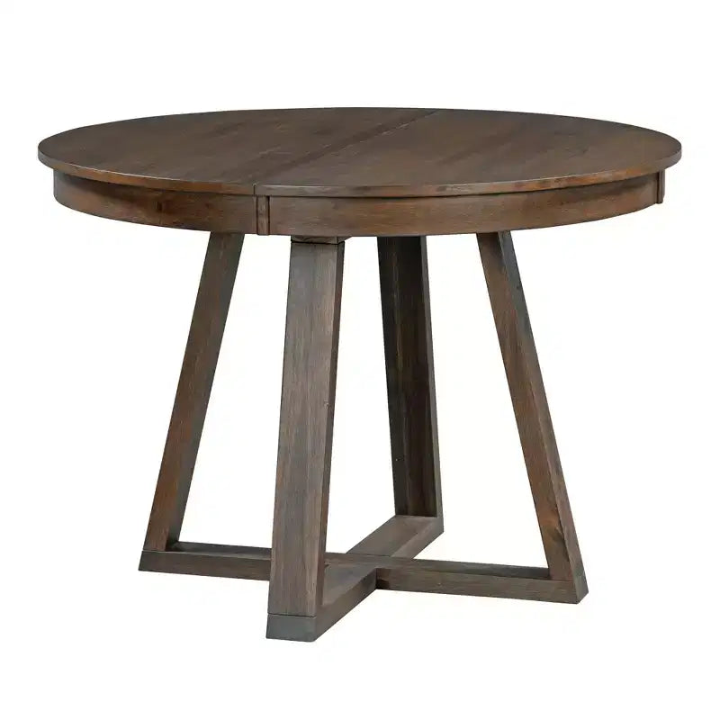 Set da Pranzo Estensibile di 5 Pezzi per 4 Persone, Tavolo Rotondo con Allunga e 4 Sedie Imbottite