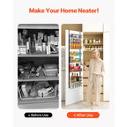 VEVOR Organizer per dispensa da appendere alla porta, organizer e contenitore per dispensa a 8 livelli, scaffale portapezie sospeso in acciaio resistente, nero