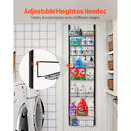 VEVOR Organizer per dispensa da appendere alla porta, organizer e contenitore per dispensa a 8 livelli, scaffale portapezie sospeso in acciaio resistente, nero