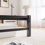 Struttura letto matrimoniale queen size con testiera in legno, luci RGB, ripiano di ricarica, non è necessario il box spring