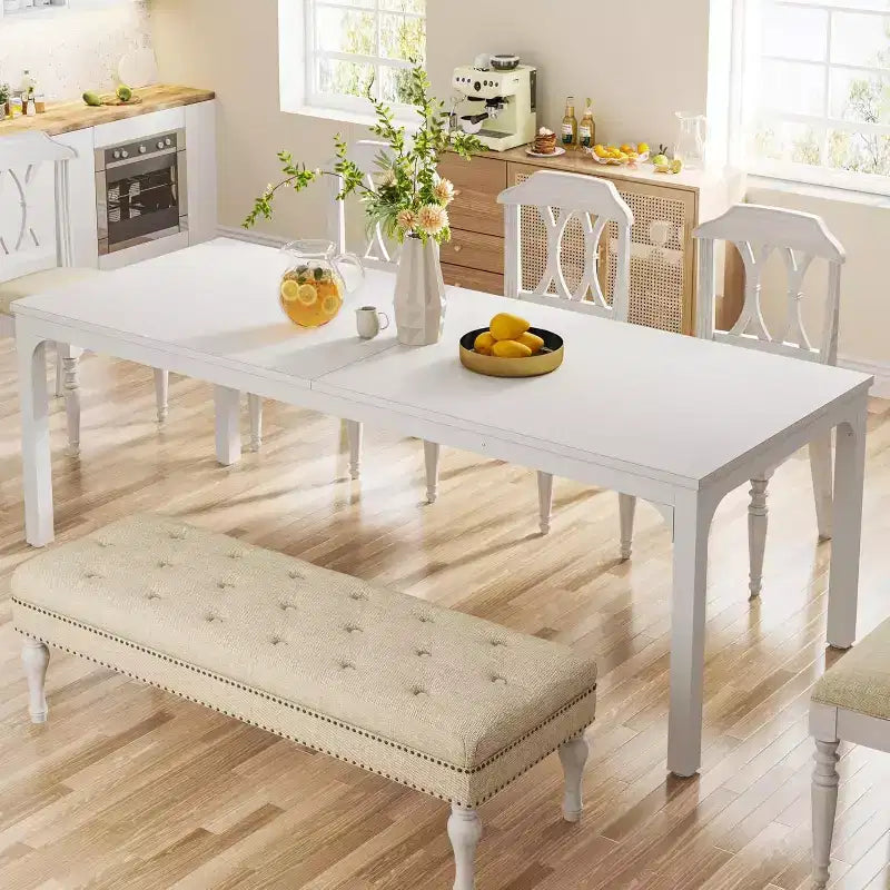 Tavolo da pranzo rettangolare in legno stile rustico, grande scrivania collaborativa per cucina e sala da pranzo