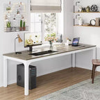 Tavolo da pranzo rettangolare in legno stile rustico, grande scrivania collaborativa per cucina e sala da pranzo