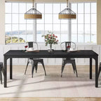 Tavolo da pranzo rettangolare in legno stile rustico, grande scrivania collaborativa per cucina e sala da pranzo