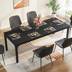Okak Farmhouse Wood Large Collaborative Desk Rectangle Dining Table,Long Modern Kitchen Dinner Table for Dining Room,Breakfast Nook