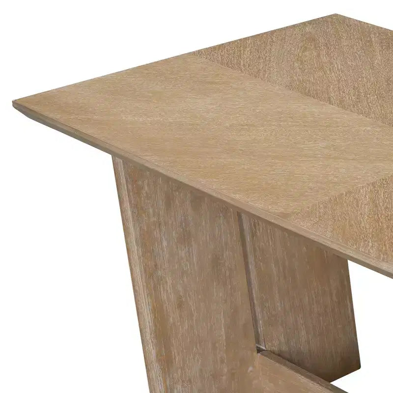 Set da pranzo di 6 pezzi con tavolo in legno di gomma da 152 cm, sedie imbottite e panca, stile retrò
