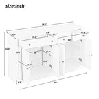 GDFStudio Philip 58 Armadietto Credenza Buffet con Cassetti e Ripiani Regolabili