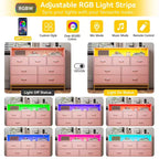 Cassettiera per Camera da Letto con Luci LED, Cassettiera a 7 Cassetti con Stazione di Ricarica, Cassettiera in Legno per Ingresso, Armadio, Soggiorno, Corridoio