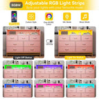Cassettiera per Camera da Letto con Luci LED, Cassettiera a 7 Cassetti con Stazione di Ricarica, Cassettiera in Legno per Ingresso, Armadio, Soggiorno, Corridoio